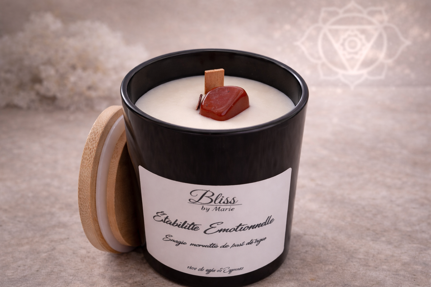 Bougie Stabilité Émotionnelle - Jaspe Rouge | Emotional Stability Candle
