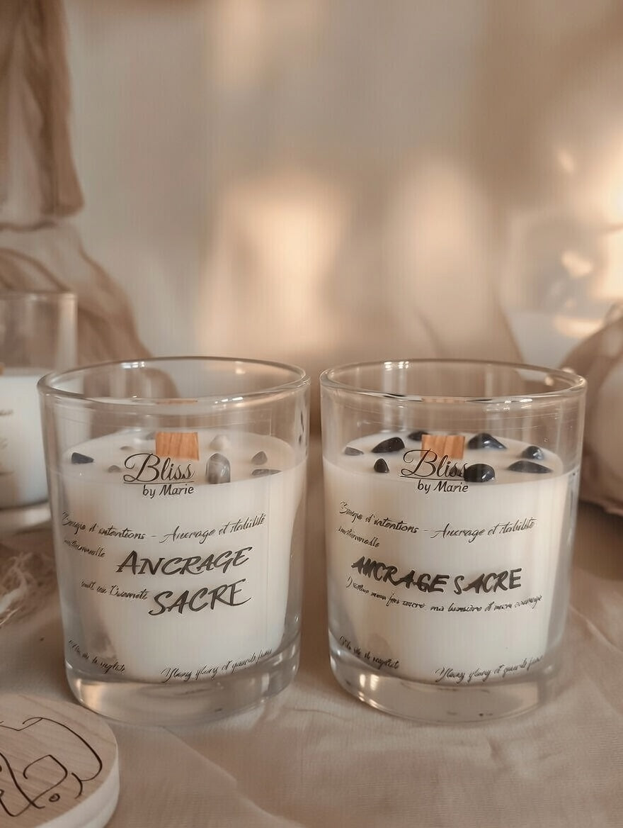 Bougie Ancrage Sacré - Quartz Fumé | Sacred Grounding Candle