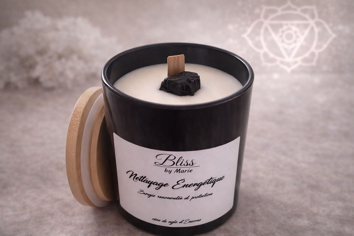 Bougie Nettoyage Énergétique - Obsidienne | Energy Cleansing Candle