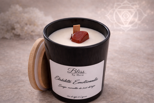Bougie Stabilité Émotionnelle - Jaspe Rouge | Emotional Stability Candle