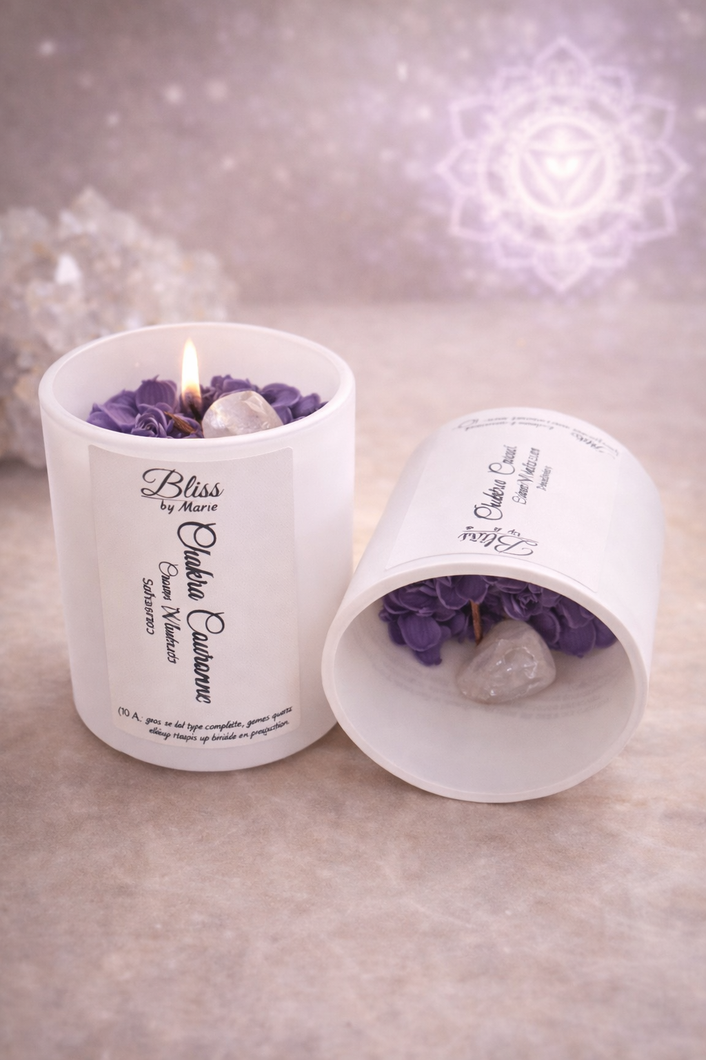 Chakra Couronne / Crown Chakra Candle - Handcrafted Energy Candle