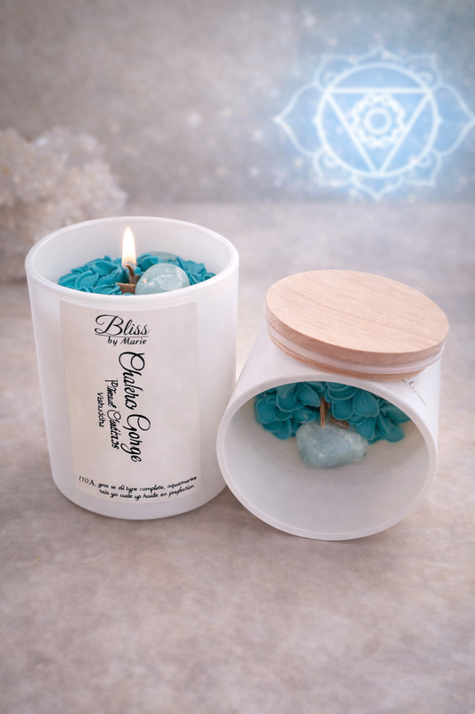 Chakra de la Gorge / Throat Chakra Candle - Handcrafted Energy Candle