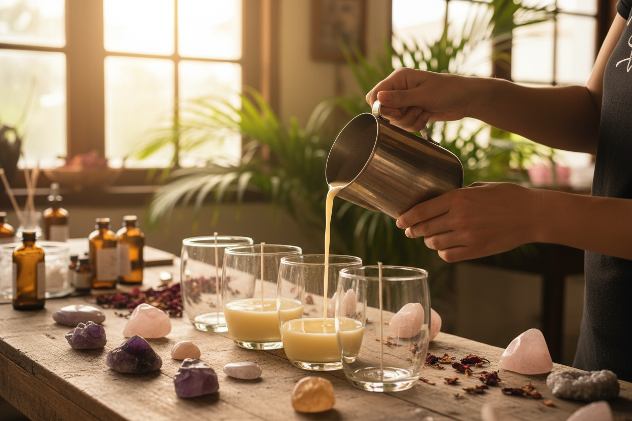 Image artisanale de création de bougies